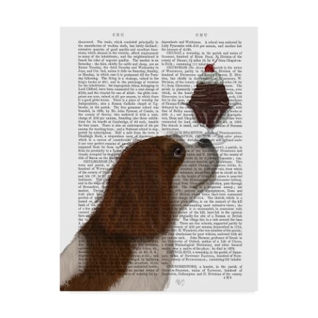 Fab Funky 'Cavalier King Charles, Brown White, Ice Cream Text' Canvas Art,24x32